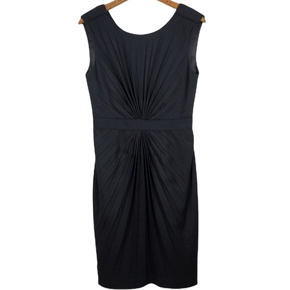 Ted Baker London Black Pleated Formal Sheath Dress - Picture 6 of 9